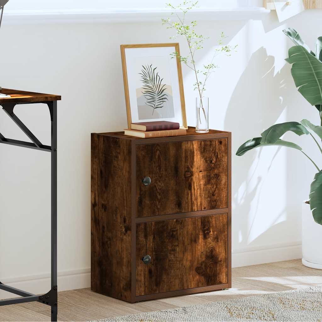 Boekenkast 40x24x52 cm bewerkt hout gerookt eikenkleurig is nu te koop bij PeponiXL, paradijselijk wonen!