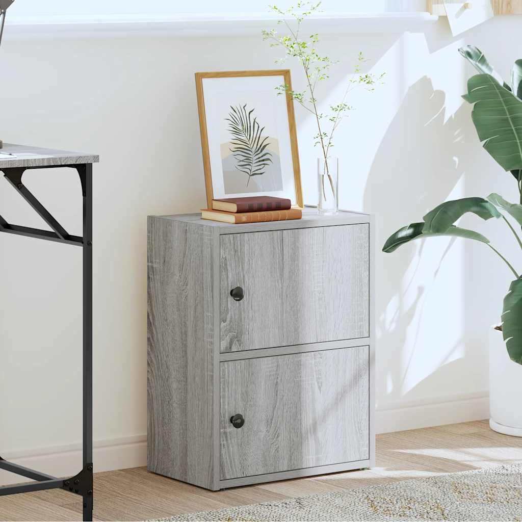 Boekenkast 40x24x52 cm bewerkt hout grijs sonoma eikenkleurig is nu te koop bij PeponiXL, paradijselijk wonen!