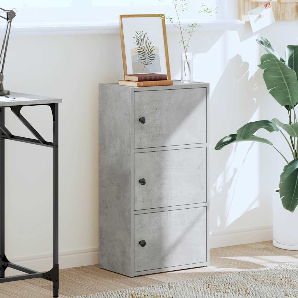 Boekenkast 40x24x77 cm bewerkt hout betongrijs is nu te koop bij PeponiXL, paradijselijk wonen!