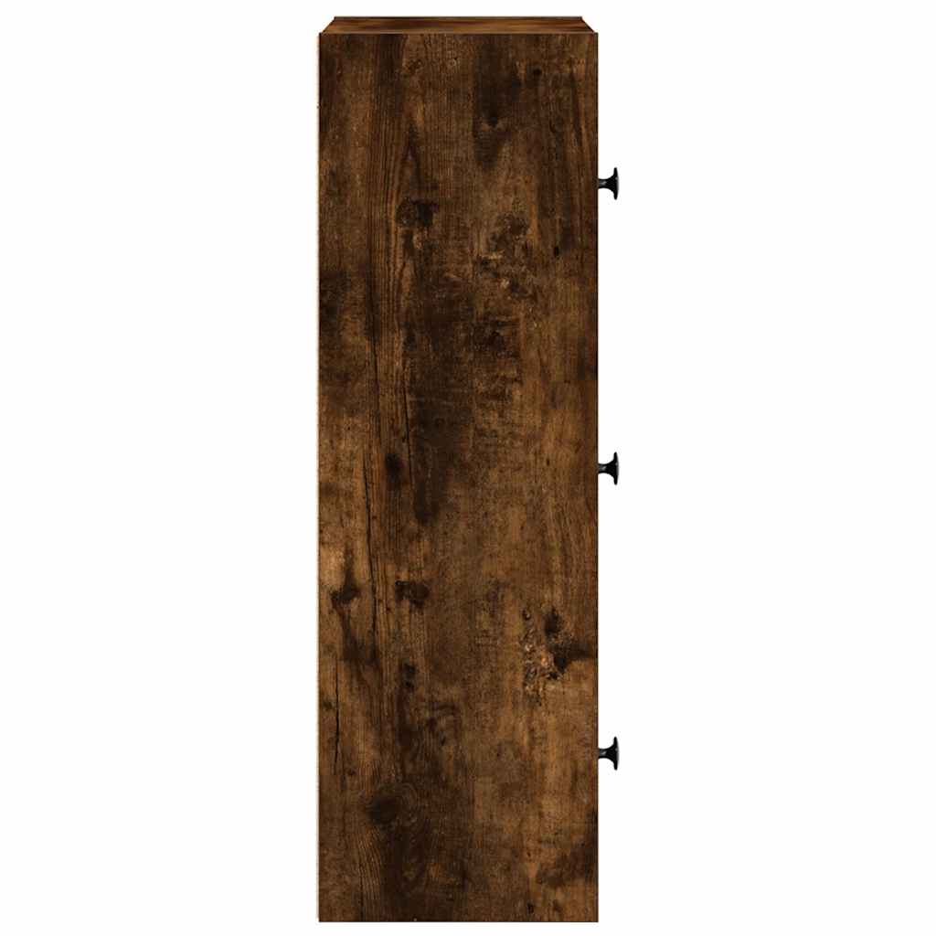 Boekenkast 40x24x77 cm bewerkt hout gerookt eikenkleurig is nu te koop bij PeponiXL, paradijselijk wonen!