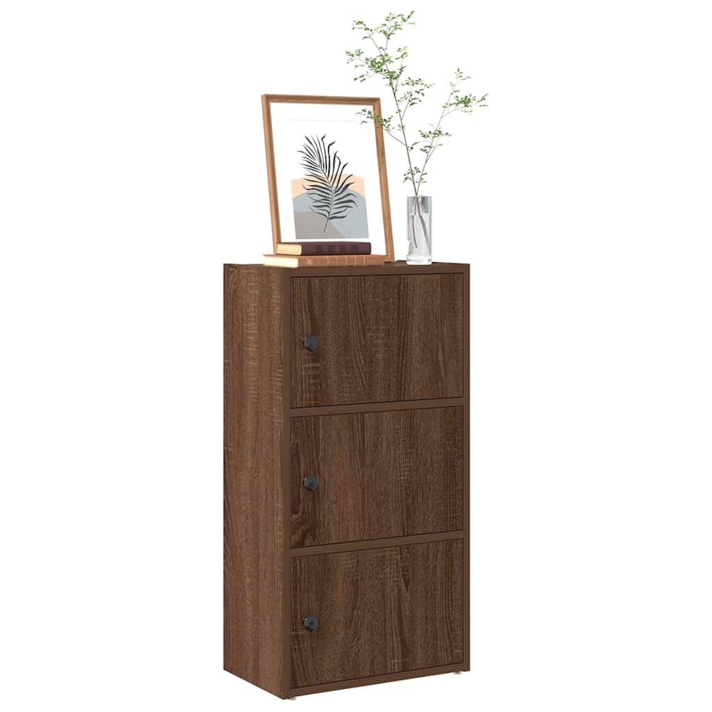 Boekenkast 40x24x77 cm bewerkt hout bruin eikenkleurig is nu te koop bij PeponiXL, paradijselijk wonen!