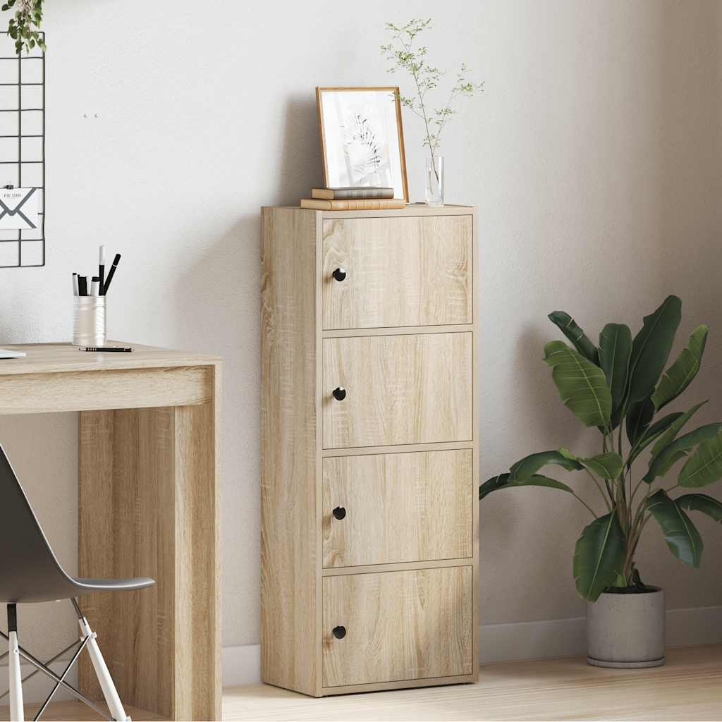 Boekenkast 40x24x102 cm bewerkt hout sonoma eikenkleurig is nu te koop bij PeponiXL, paradijselijk wonen!