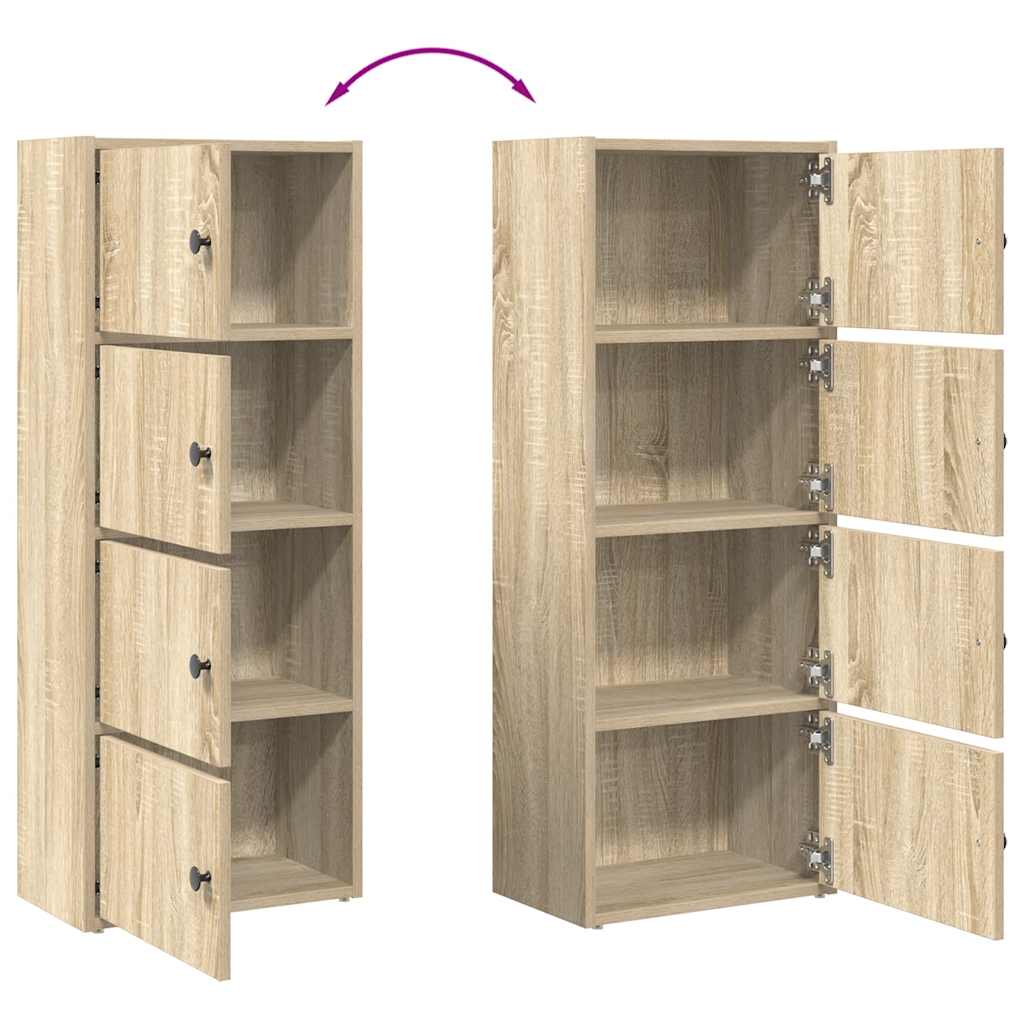 Boekenkast 40x24x102 cm bewerkt hout sonoma eikenkleurig is nu te koop bij PeponiXL, paradijselijk wonen!