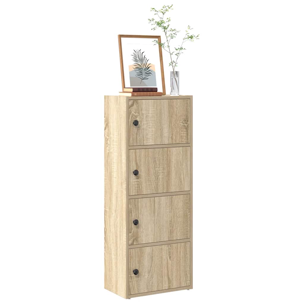 Boekenkast 40x24x102 cm bewerkt hout sonoma eikenkleurig is nu te koop bij PeponiXL, paradijselijk wonen!