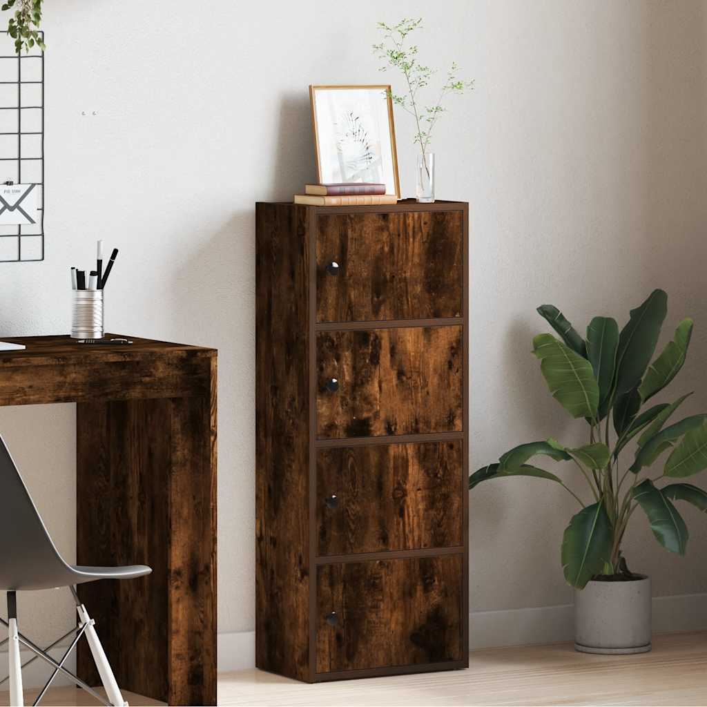 Boekenkast 40x24x102 cm bewerkt hout gerookt eikenkleurig is nu te koop bij PeponiXL, paradijselijk wonen!