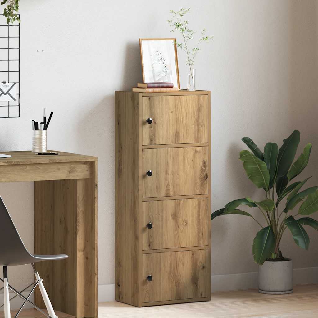 Boekenkast 40x24x102 cm bewerkt hout artisanaal eikenkleurig is nu te koop bij PeponiXL, paradijselijk wonen!