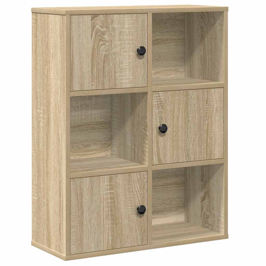 Boekenkast 60x24x76,5 cm bewerkt hout sonoma eikenkleurig is nu te koop bij PeponiXL, paradijselijk wonen!