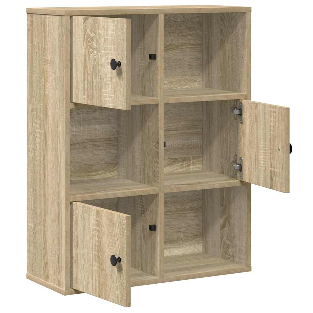 Boekenkast 60x24x76,5 cm bewerkt hout sonoma eikenkleurig is nu te koop bij PeponiXL, paradijselijk wonen!