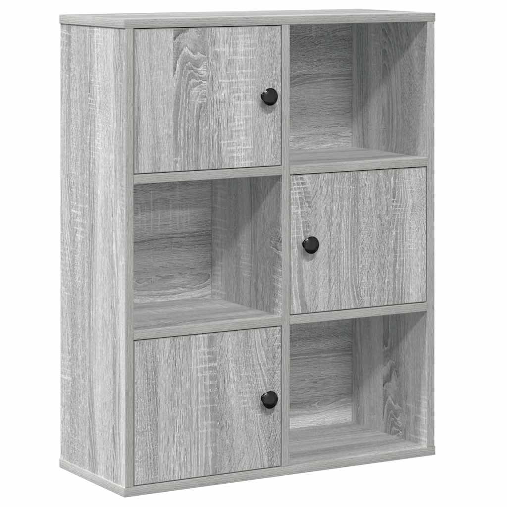Boekenkast 60x24x76,5 cm bewerkt hout grijs sonoma eikenkleurig is nu te koop bij PeponiXL, paradijselijk wonen!