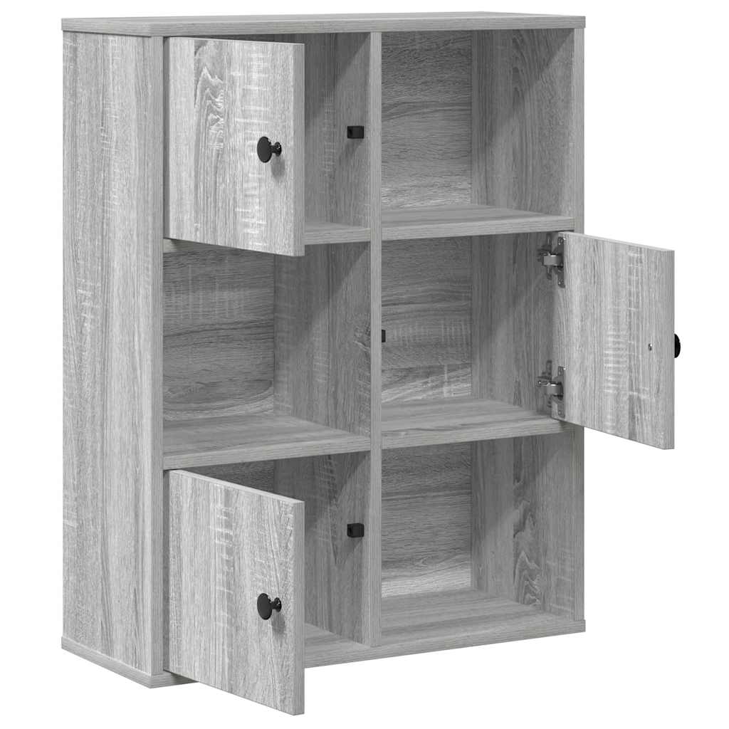 Boekenkast 60x24x76,5 cm bewerkt hout grijs sonoma eikenkleurig is nu te koop bij PeponiXL, paradijselijk wonen!