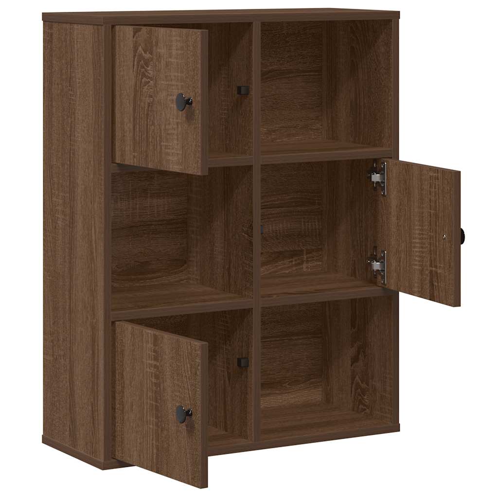 Boekenkast 60x24x76,5 cm bewerkt hout bruin eikenkleurig is nu te koop bij PeponiXL, paradijselijk wonen!