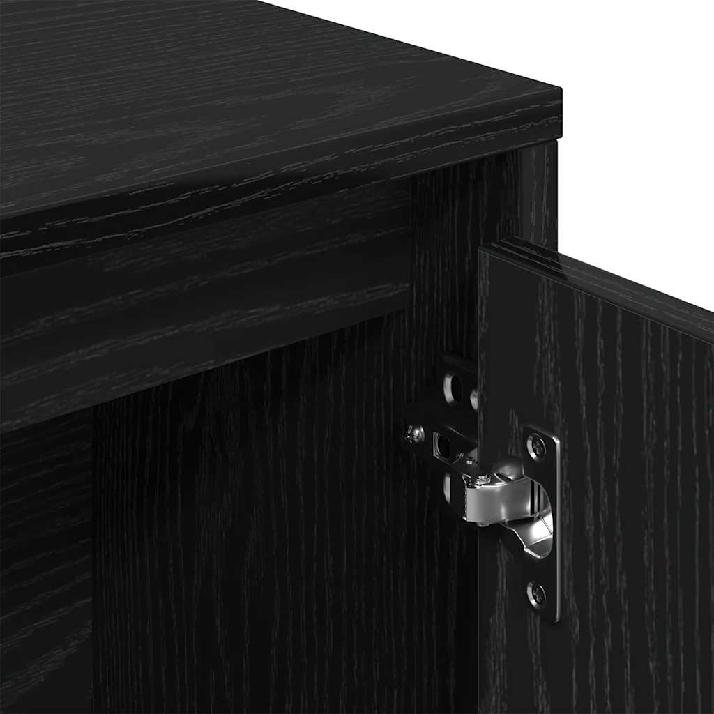 Boekenkast 89x24x101,5 cm bewerkt hout zwart eikenkleurig is nu te koop bij PeponiXL, paradijselijk wonen!