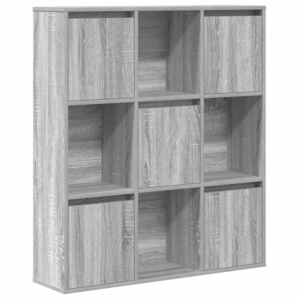 Boekenkast 89x24x101,5 cm bewerkt hout grijs sonoma eikenkleur is nu te koop bij PeponiXL, paradijselijk wonen!