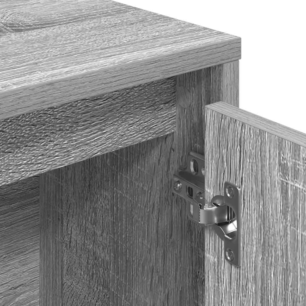 Boekenkast 89x24x101,5 cm bewerkt hout grijs sonoma eikenkleur is nu te koop bij PeponiXL, paradijselijk wonen!