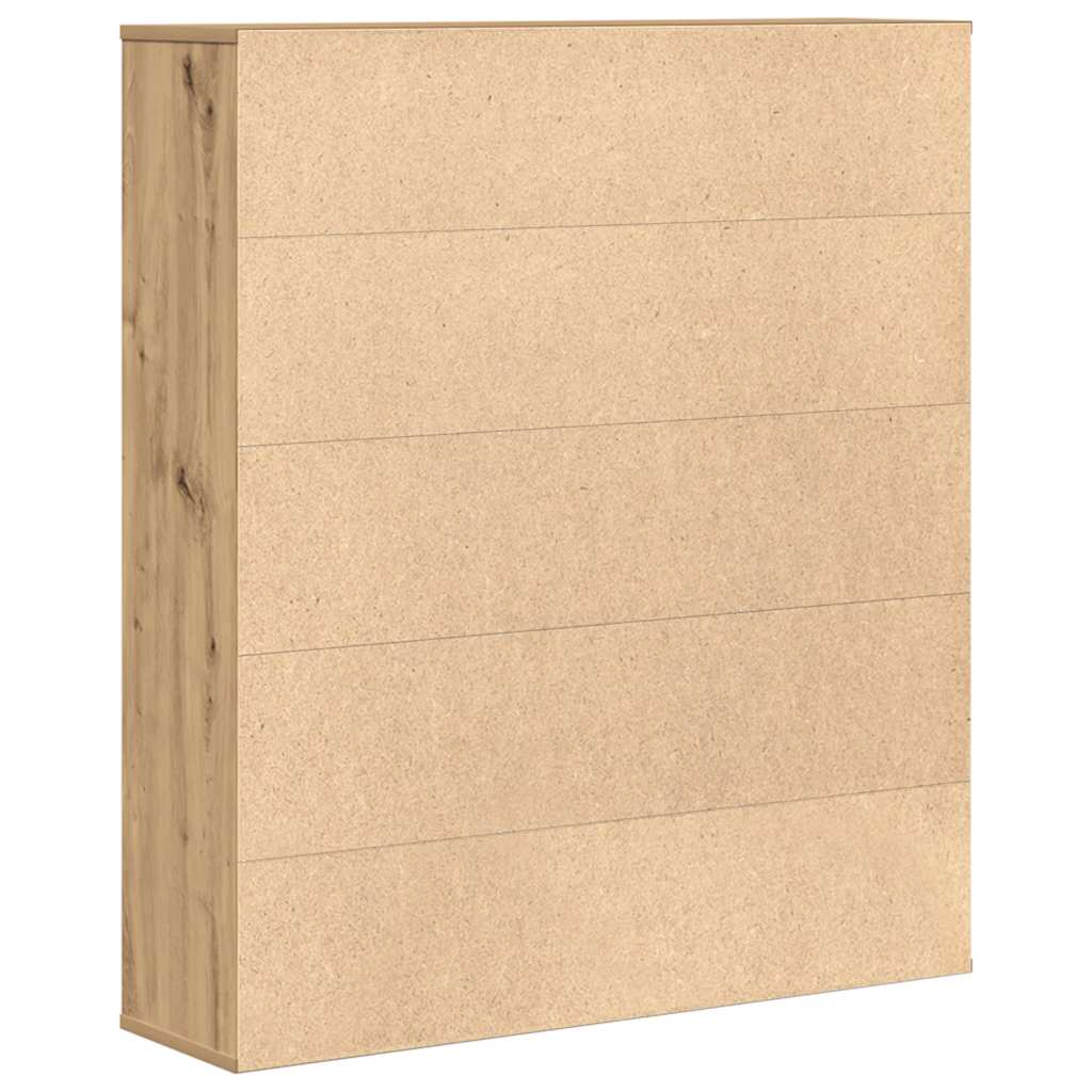 Boekenkast 89x24x101,5 cm bewerkt hout artisanaal eikenkleurig is nu te koop bij PeponiXL, paradijselijk wonen!