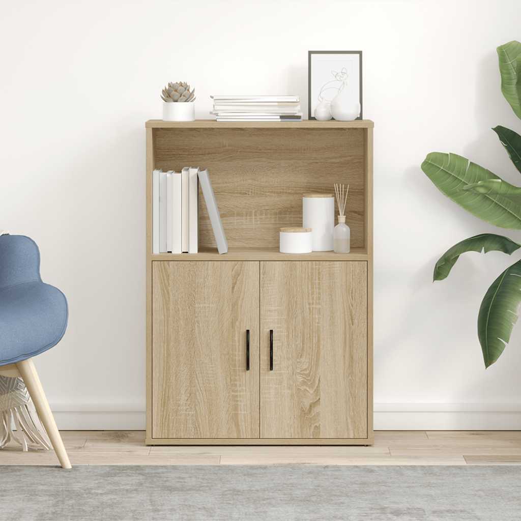 Boekenkast 60x24x85 cm bewerkt hout sonoma eikenkleurig is nu te koop bij PeponiXL, paradijselijk wonen!
