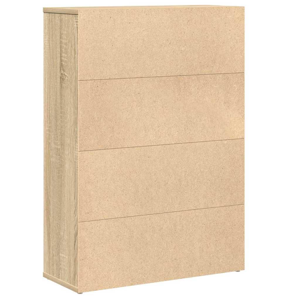 Boekenkast 60x24x85 cm bewerkt hout sonoma eikenkleurig is nu te koop bij PeponiXL, paradijselijk wonen!