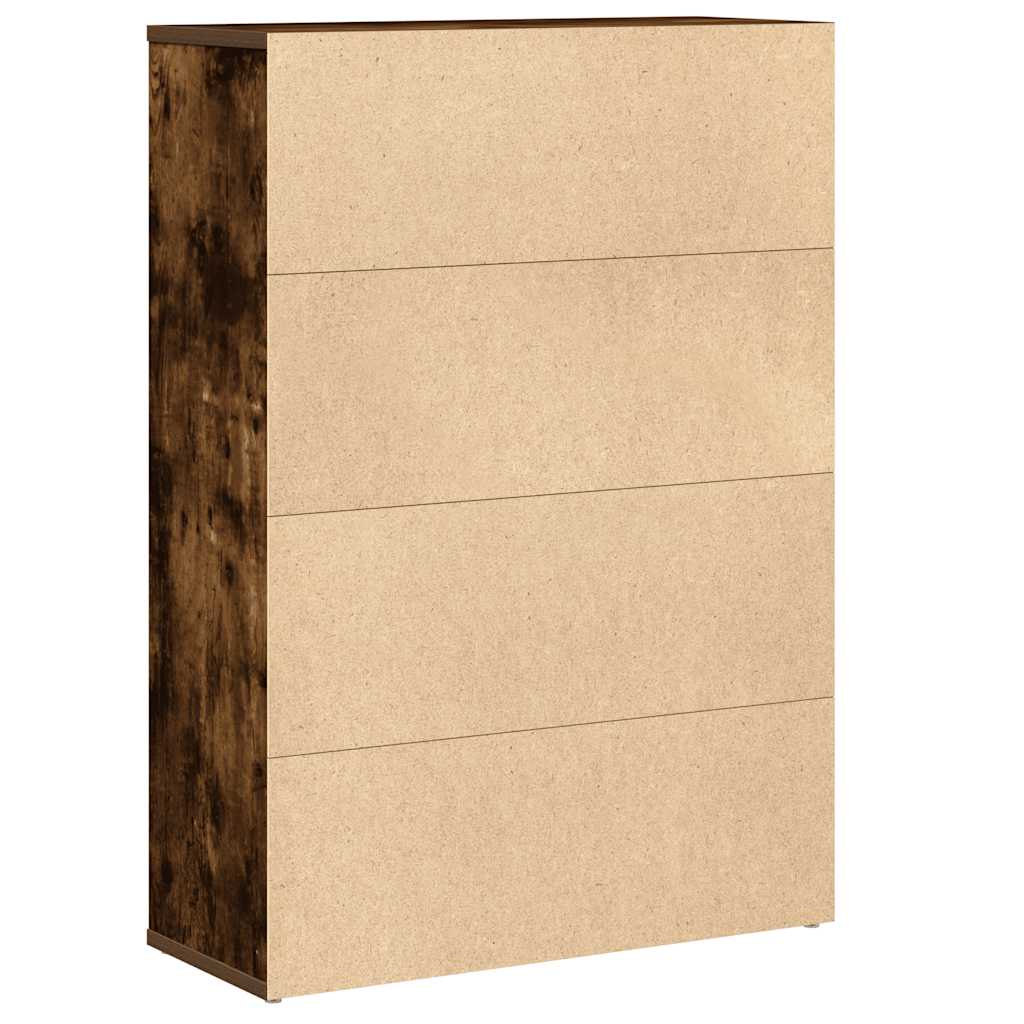 Boekenkast 60x24x85 cm bewerkt hout gerookt eikenkleurig is nu te koop bij PeponiXL, paradijselijk wonen!