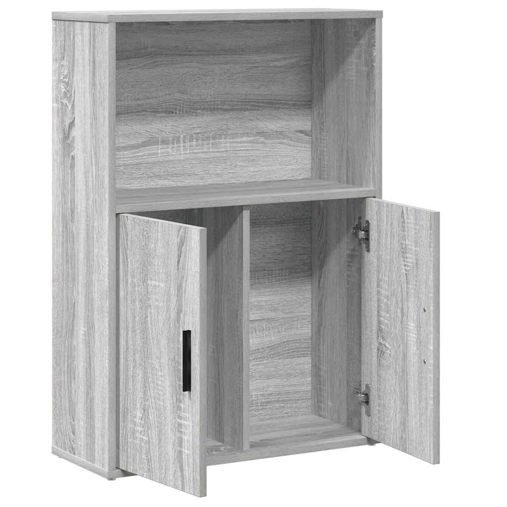 Boekenkast 60x24x85 cm bewerkt hout grijs sonoma eikenkleurig is nu te koop bij PeponiXL, paradijselijk wonen!