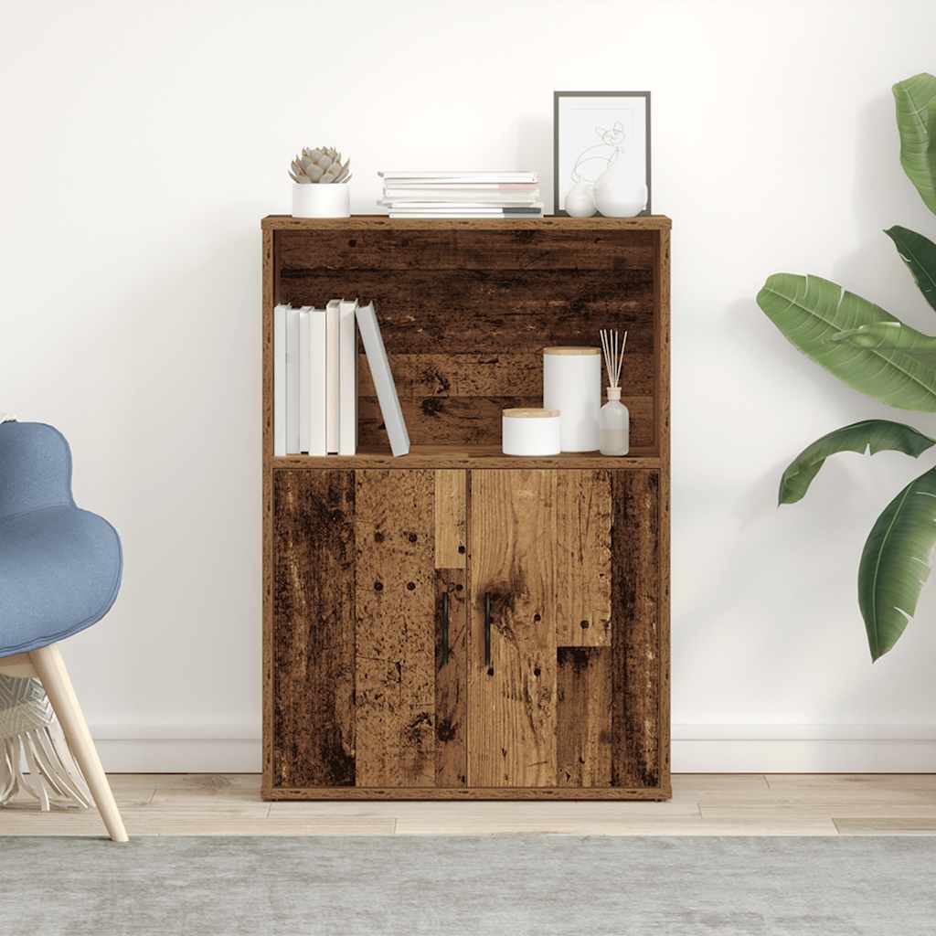 Boekenkast 60x24x85 cm bewerkt hout oud houtkleurig is nu te koop bij PeponiXL, paradijselijk wonen!
