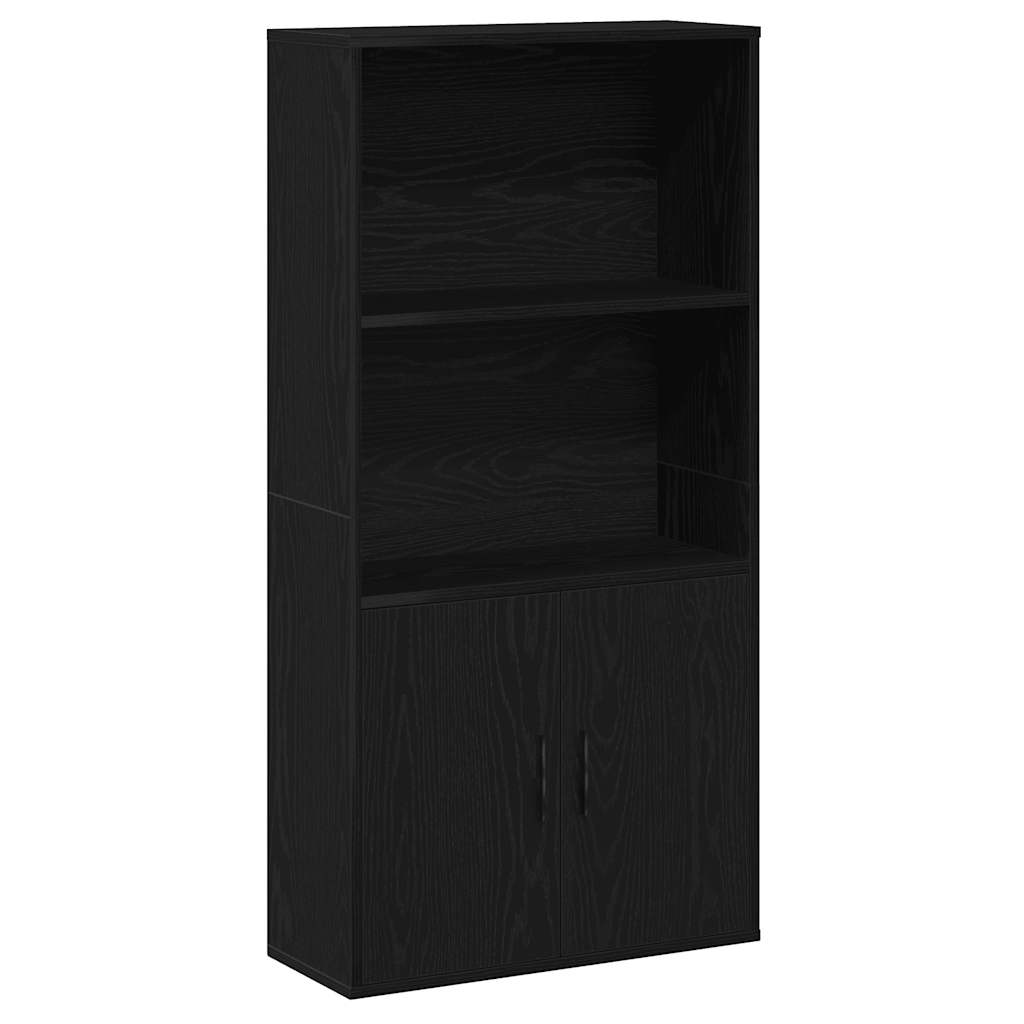 Boekenkast 60x24x120 cm bewerkt hout zwart eikenkleurig is nu te koop bij PeponiXL, paradijselijk wonen!