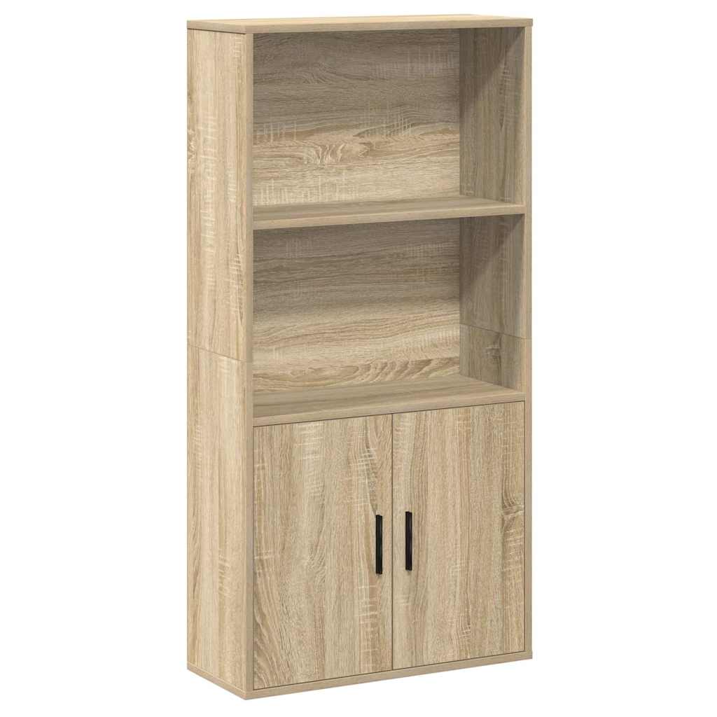 Boekenkast 60x24x120 cm bewerkt hout sonoma eikenkleurig is nu te koop bij PeponiXL, paradijselijk wonen!