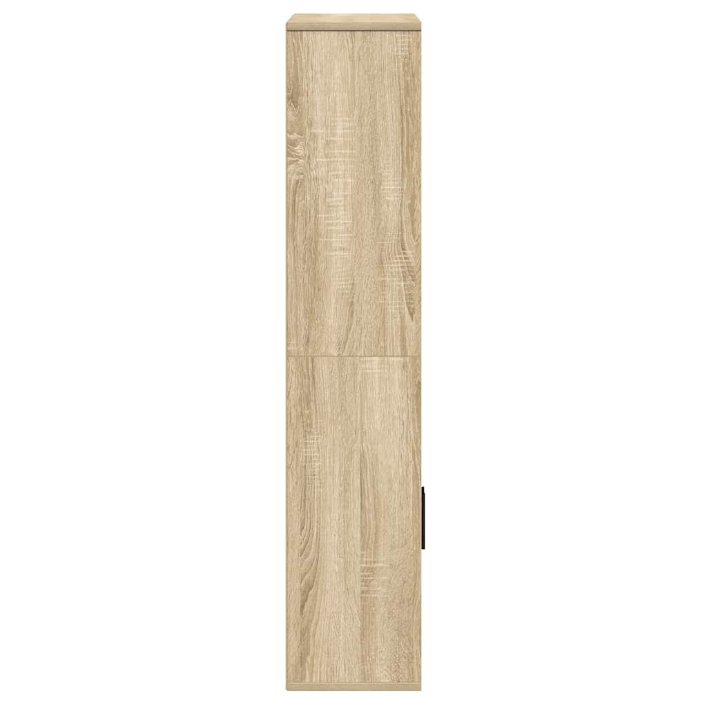 Boekenkast 60x24x120 cm bewerkt hout sonoma eikenkleurig is nu te koop bij PeponiXL, paradijselijk wonen!
