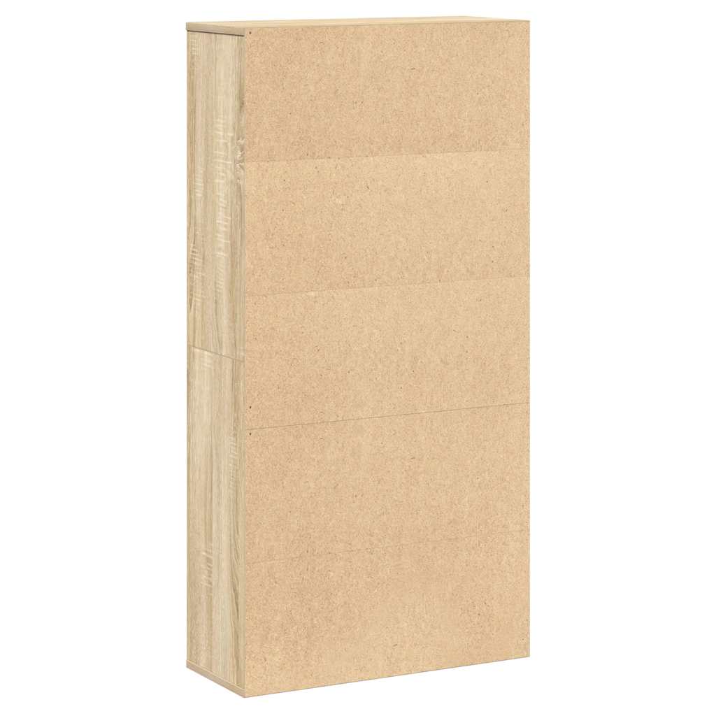 Boekenkast 60x24x120 cm bewerkt hout sonoma eikenkleurig is nu te koop bij PeponiXL, paradijselijk wonen!