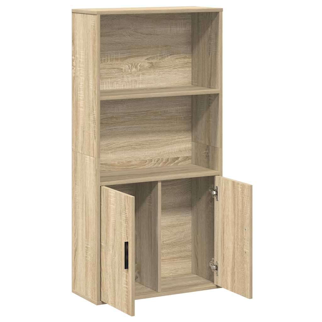 Boekenkast 60x24x120 cm bewerkt hout sonoma eikenkleurig is nu te koop bij PeponiXL, paradijselijk wonen!