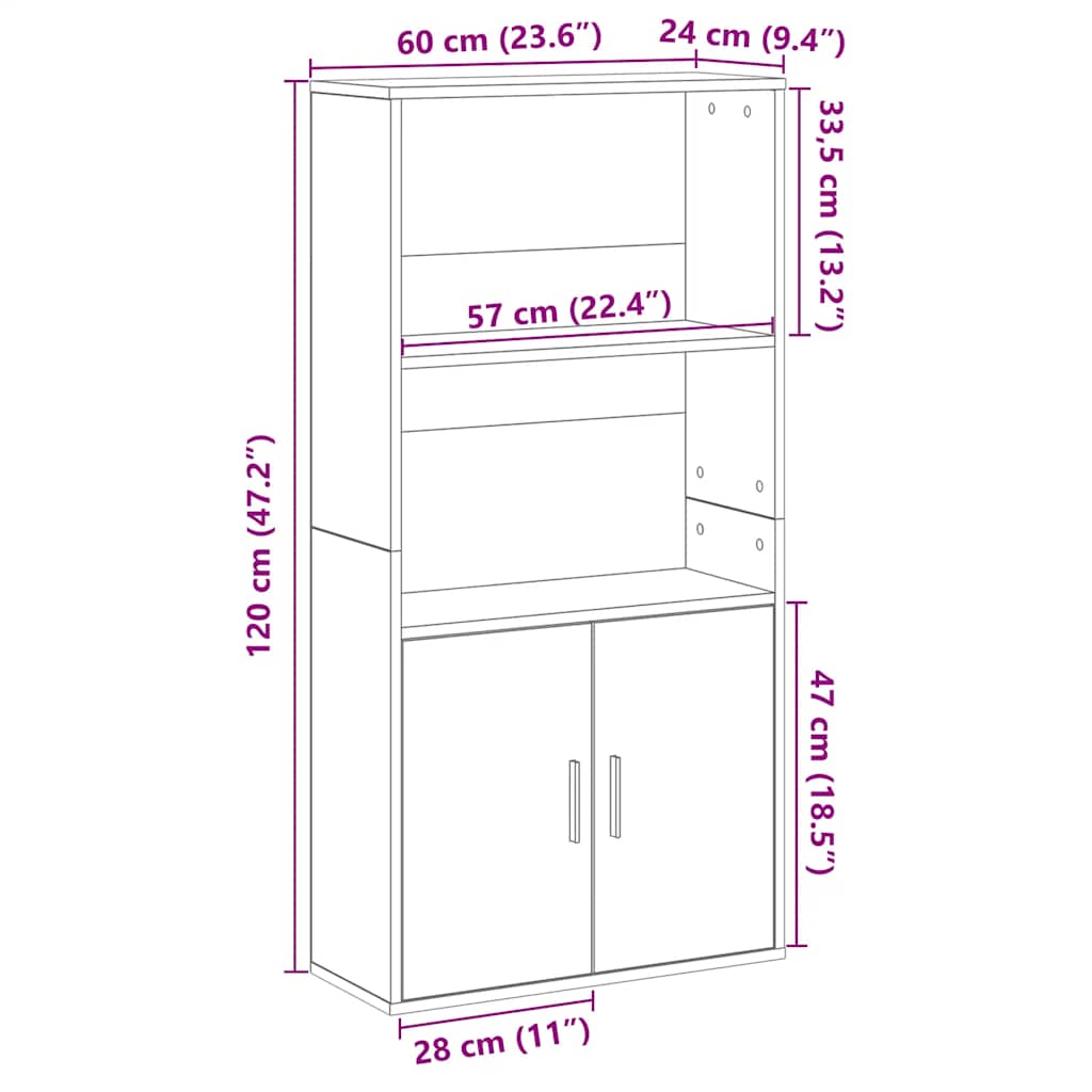 Boekenkast 60x24x120 cm bewerkt hout sonoma eikenkleurig is nu te koop bij PeponiXL, paradijselijk wonen!