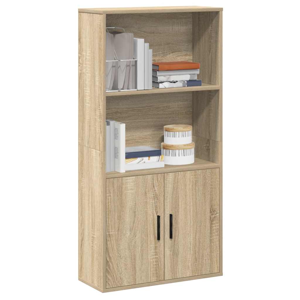 Boekenkast 60x24x120 cm bewerkt hout sonoma eikenkleurig is nu te koop bij PeponiXL, paradijselijk wonen!