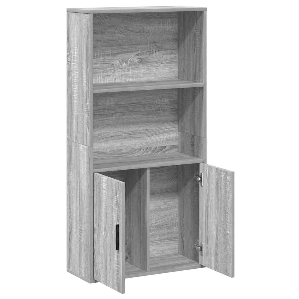 Boekenkast 60x24x120 cm bewerkt hout grijs sonoma eikenkleurig is nu te koop bij PeponiXL, paradijselijk wonen!