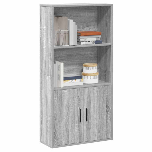Boekenkast 60x24x120 cm bewerkt hout grijs sonoma eikenkleurig is nu te koop bij PeponiXL, paradijselijk wonen!