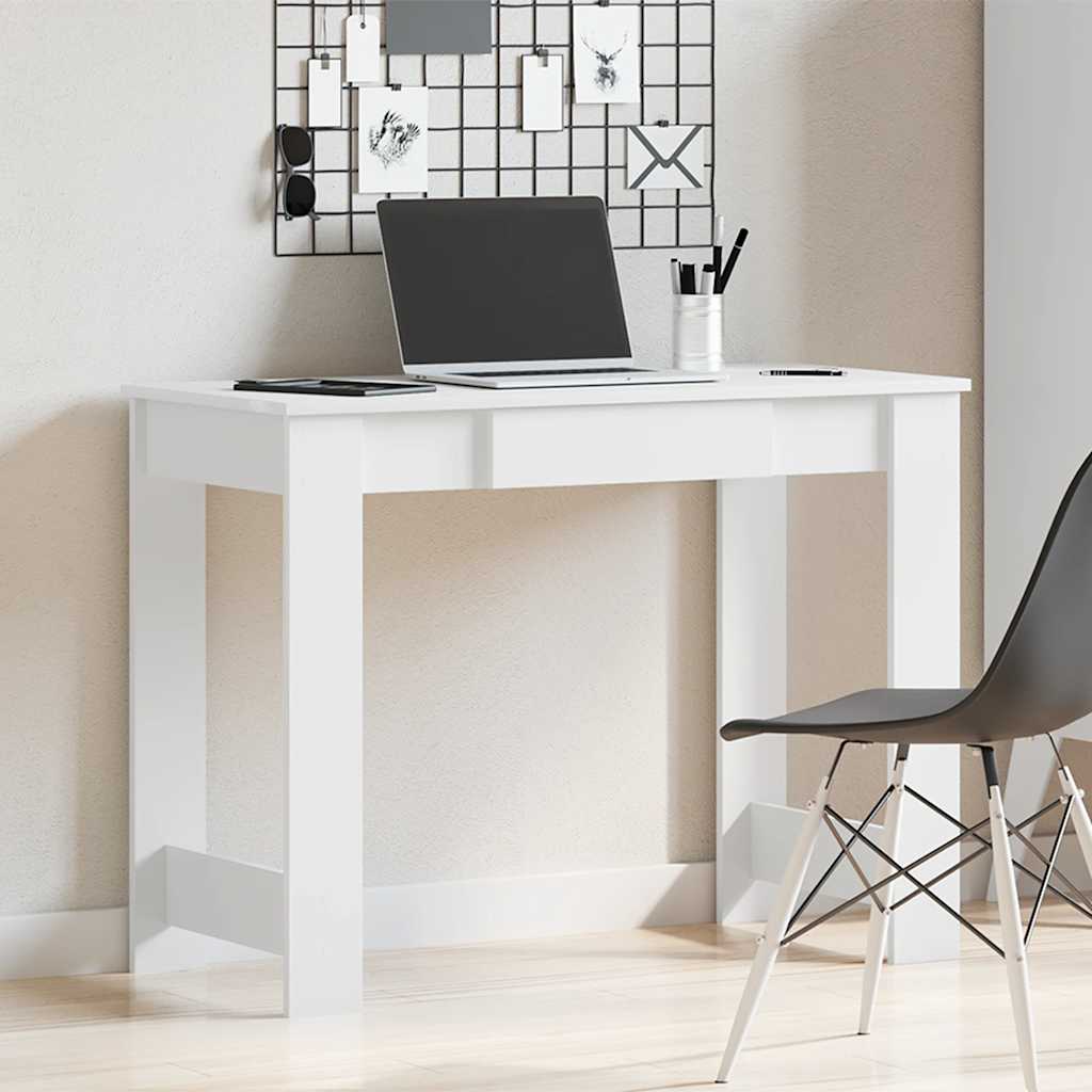 Bureau 100x45x75 cm bewerkt hout wit is nu te koop bij PeponiXL, paradijselijk wonen!