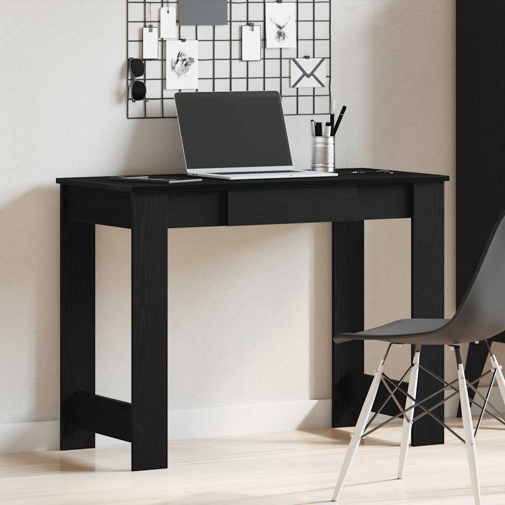 Bureau 100x45x75 cm bewerkt hout zwart is nu te koop bij PeponiXL, paradijselijk wonen!
