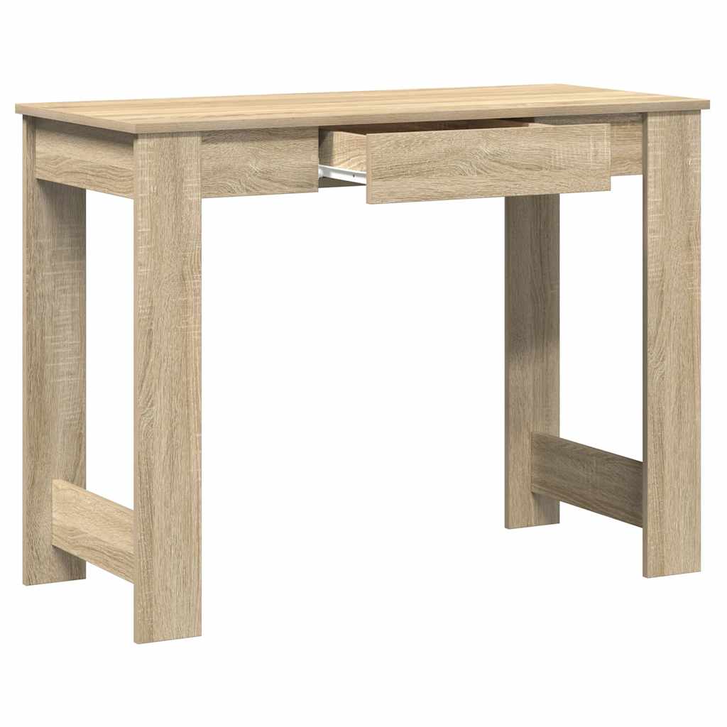 Bureau 100x45x75 cm bewerkt hout sonoma eikenkleurig is nu te koop bij PeponiXL, paradijselijk wonen!