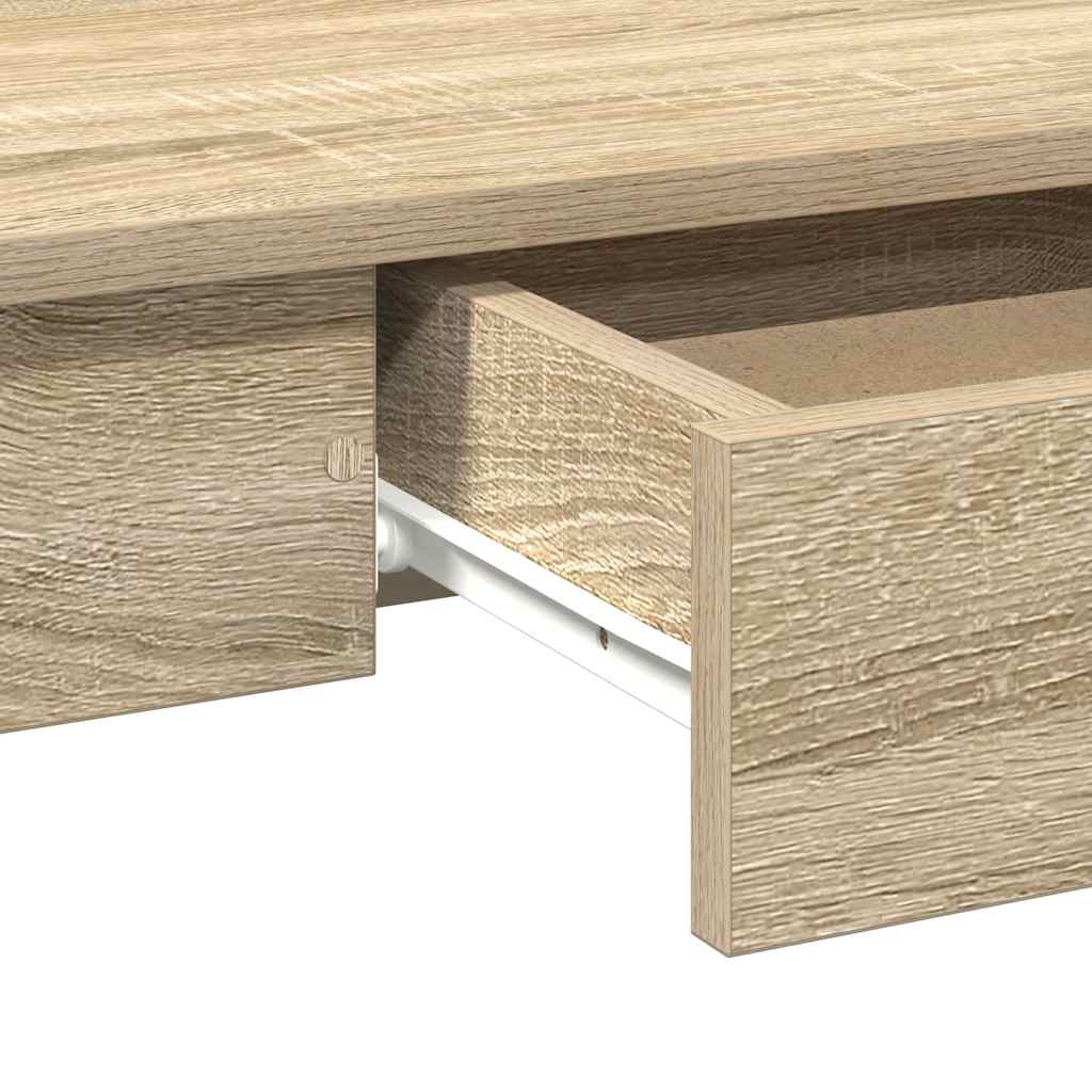 Bureau 100x45x75 cm bewerkt hout sonoma eikenkleurig is nu te koop bij PeponiXL, paradijselijk wonen!