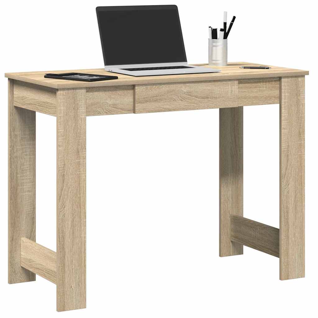 Bureau 100x45x75 cm bewerkt hout sonoma eikenkleurig is nu te koop bij PeponiXL, paradijselijk wonen!