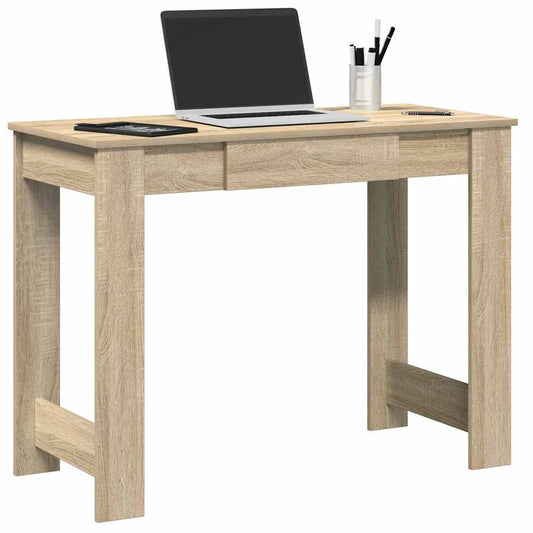 Bureau 100x45x75 cm bewerkt hout sonoma eikenkleurig is nu te koop bij PeponiXL, paradijselijk wonen!