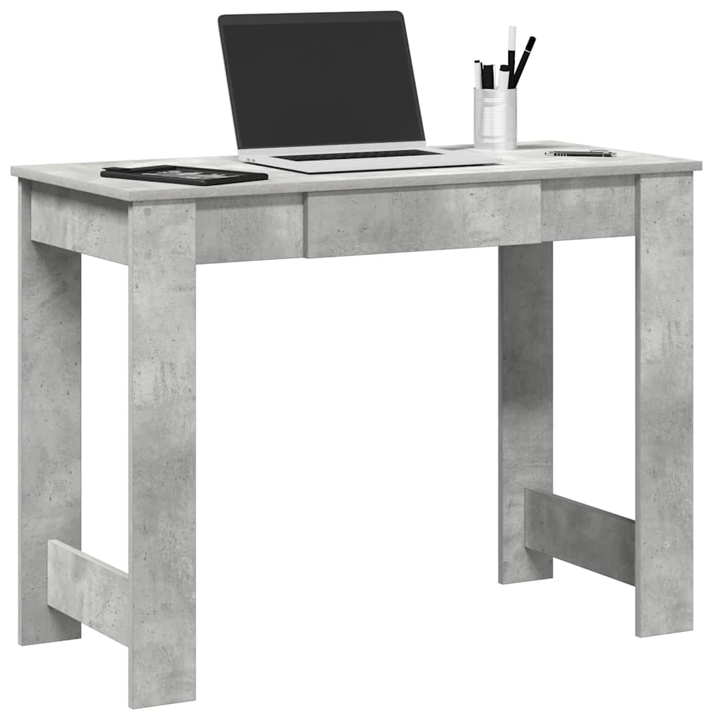 Bureau 100x45x75 cm bewerkt hout betongrijs is nu te koop bij PeponiXL, paradijselijk wonen!