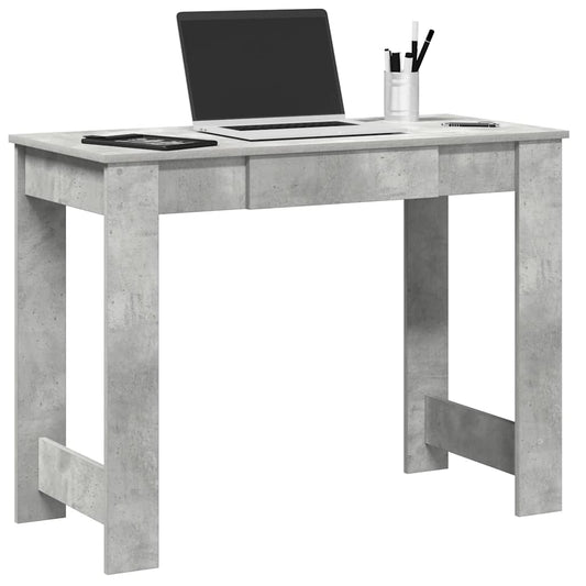 Bureau 100x45x75 cm bewerkt hout betongrijs is nu te koop bij PeponiXL, paradijselijk wonen!