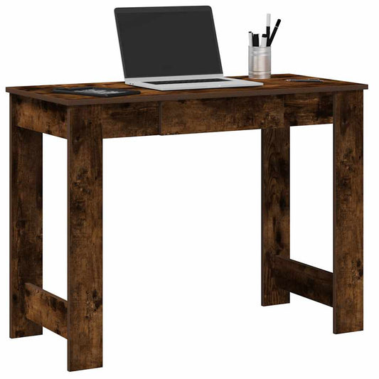 Bureau 100x45x75 cm bewerkt hout gerookt eikenkleurig is nu te koop bij PeponiXL, paradijselijk wonen!