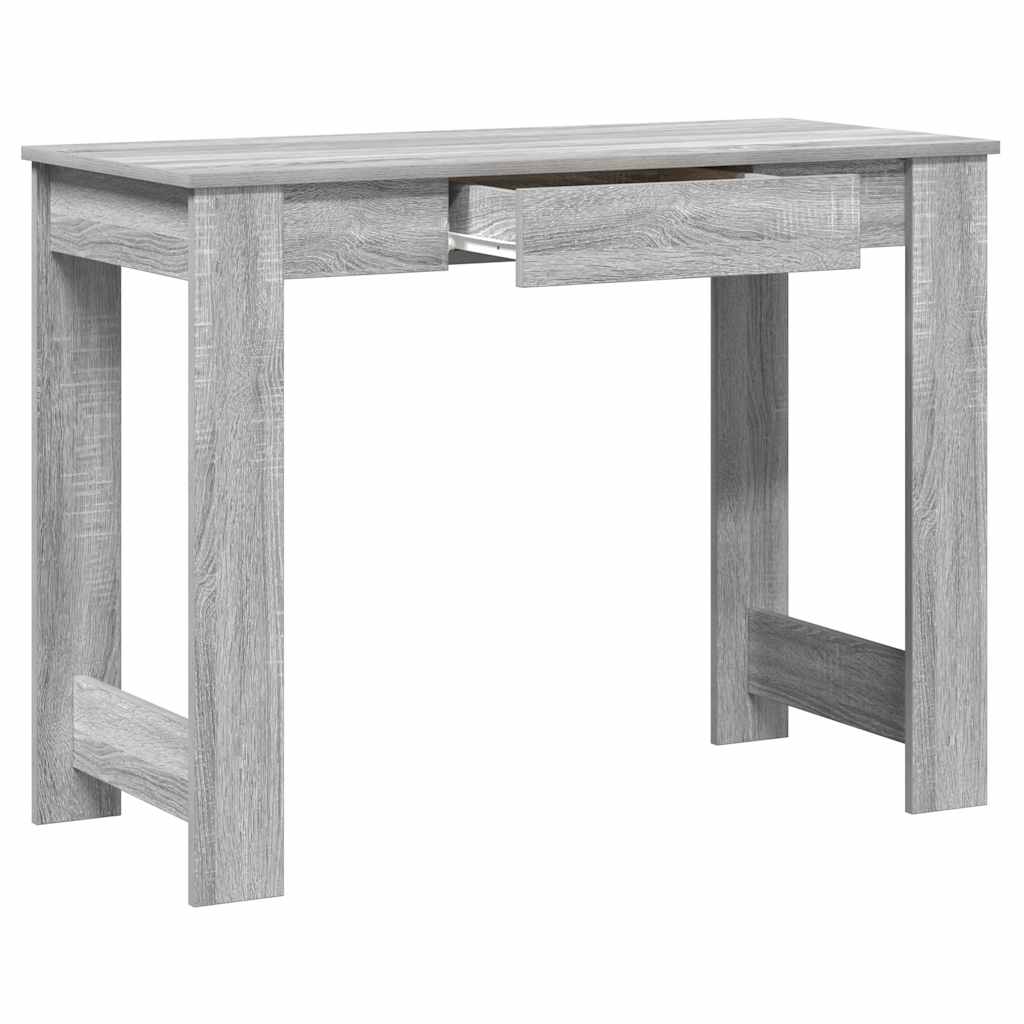 Bureau 100x45x75 cm bewerkt hout grijs sonoma eikenkleurig is nu te koop bij PeponiXL, paradijselijk wonen!