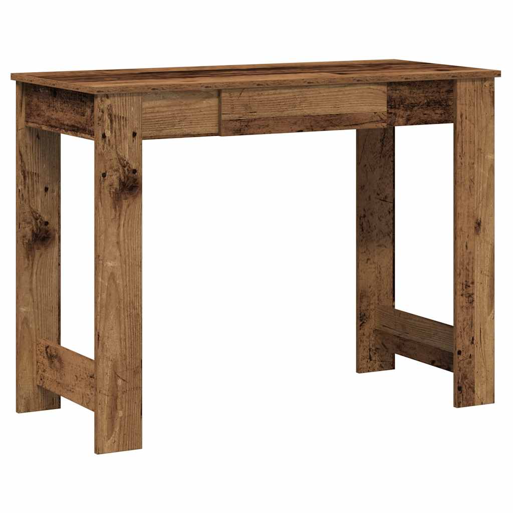 Bureau 100x45x75 cm bewerkt hout oud houtkleurig is nu te koop bij PeponiXL, paradijselijk wonen!