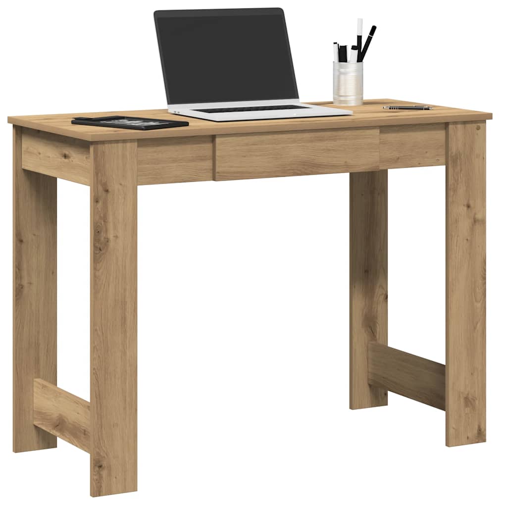 Bureau 100x45x75 cm bewerkt hout artisanaal eikenkleur is nu te koop bij PeponiXL, paradijselijk wonen!