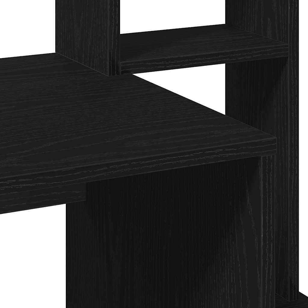 Bureau met schappen 100x45x140 cm bewerkt hout zwart is nu te koop bij PeponiXL, paradijselijk wonen!