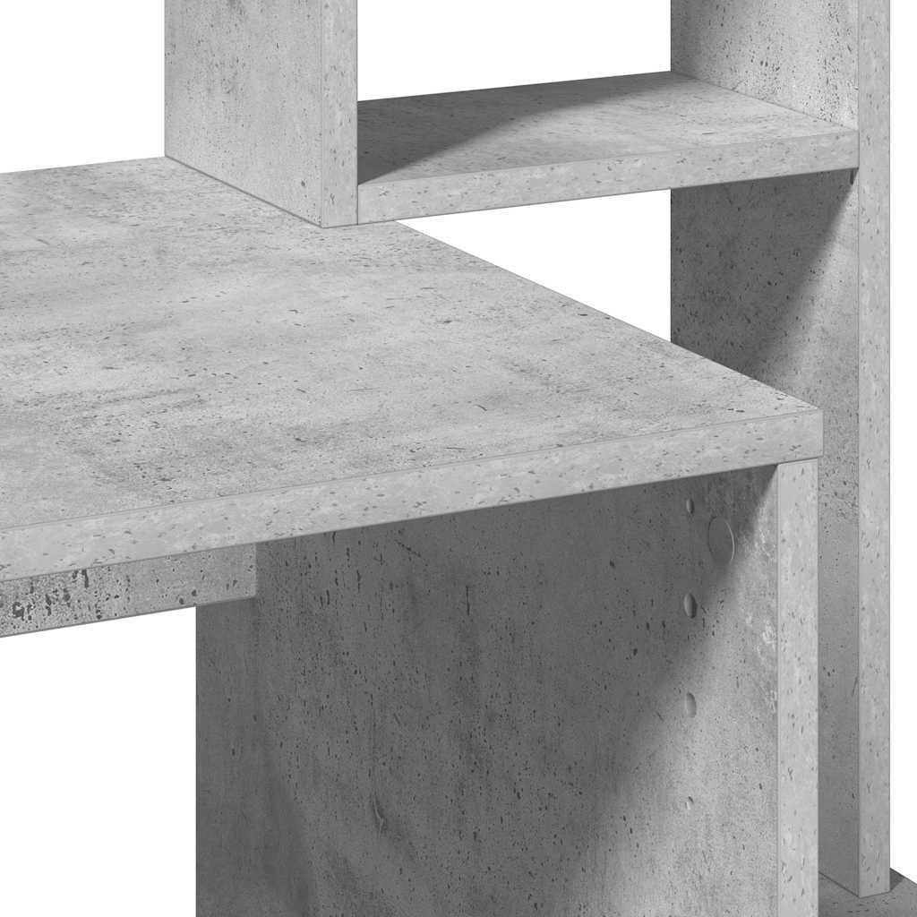 Bureau met schappen 100x45x140 cm bewerkt hout betongrijs is nu te koop bij PeponiXL, paradijselijk wonen!