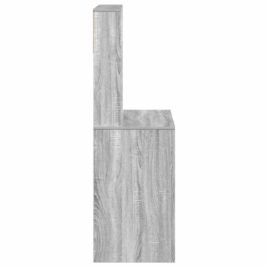 Bureau met schappen 100x45x140 cm bewerkt hout grijs sonoma is nu te koop bij PeponiXL, paradijselijk wonen!