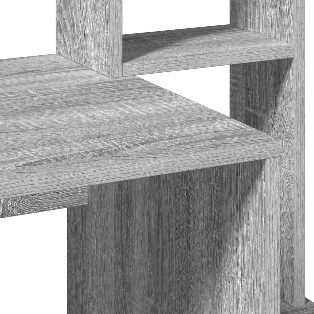Bureau met schappen 100x45x140 cm bewerkt hout grijs sonoma is nu te koop bij PeponiXL, paradijselijk wonen!