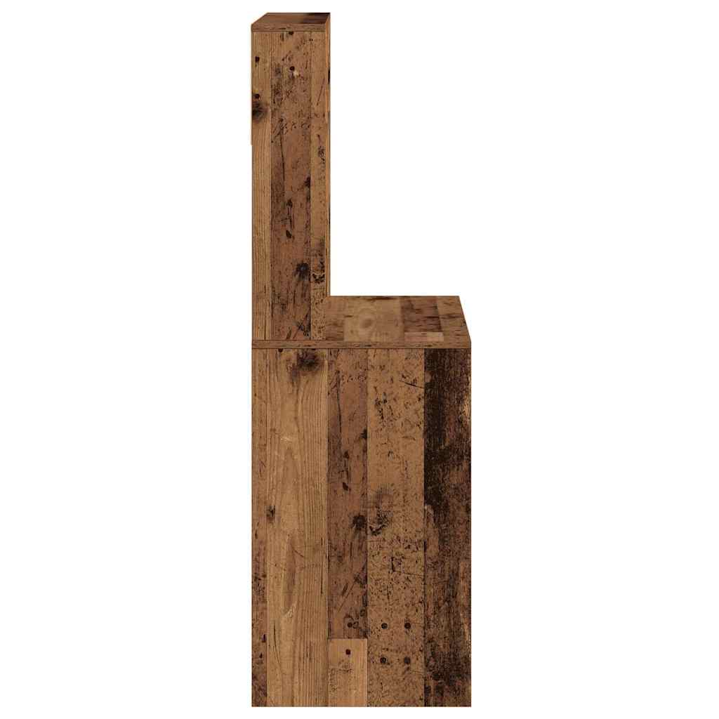 Bureau met schappen 100x45x140 cm bewerkt hout oud houtkleurig is nu te koop bij PeponiXL, paradijselijk wonen!